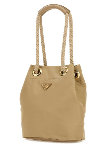 Prada Women Sand Re-Nylon Prada Mariner Bucket Bag