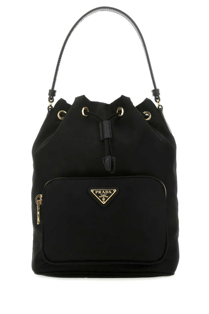 Prada Women Black Re-Nylon Duet Bucket Bag