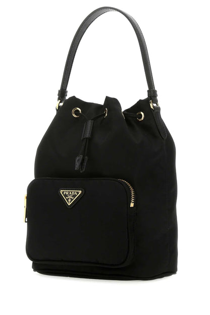 Prada Women Black Re-Nylon Duet Bucket Bag