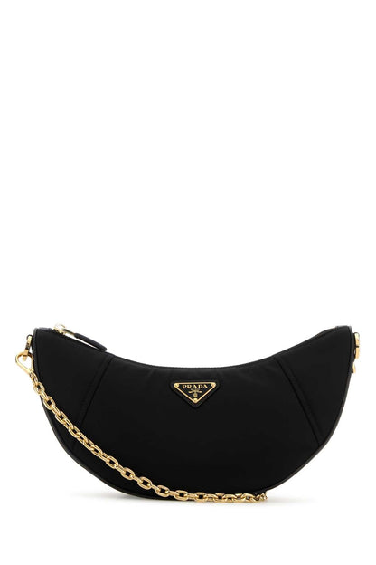 Prada Women Black Re-Nylon Prada Demi-Lune Shoulder Bag