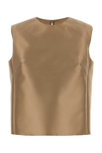 Alberta Ferretti Women Beige Jacquard Top