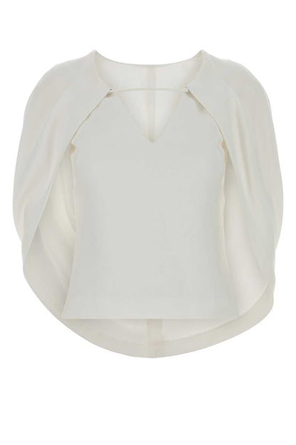 Alberta Ferretti Women White Stretch Crepe Top
