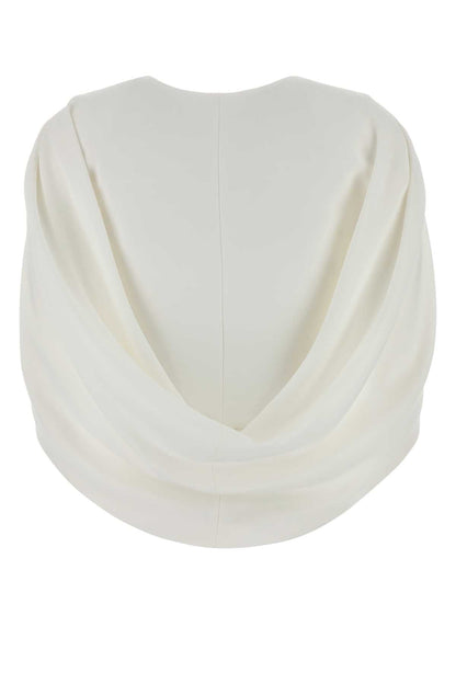 Alberta Ferretti Women White Stretch Crepe Top