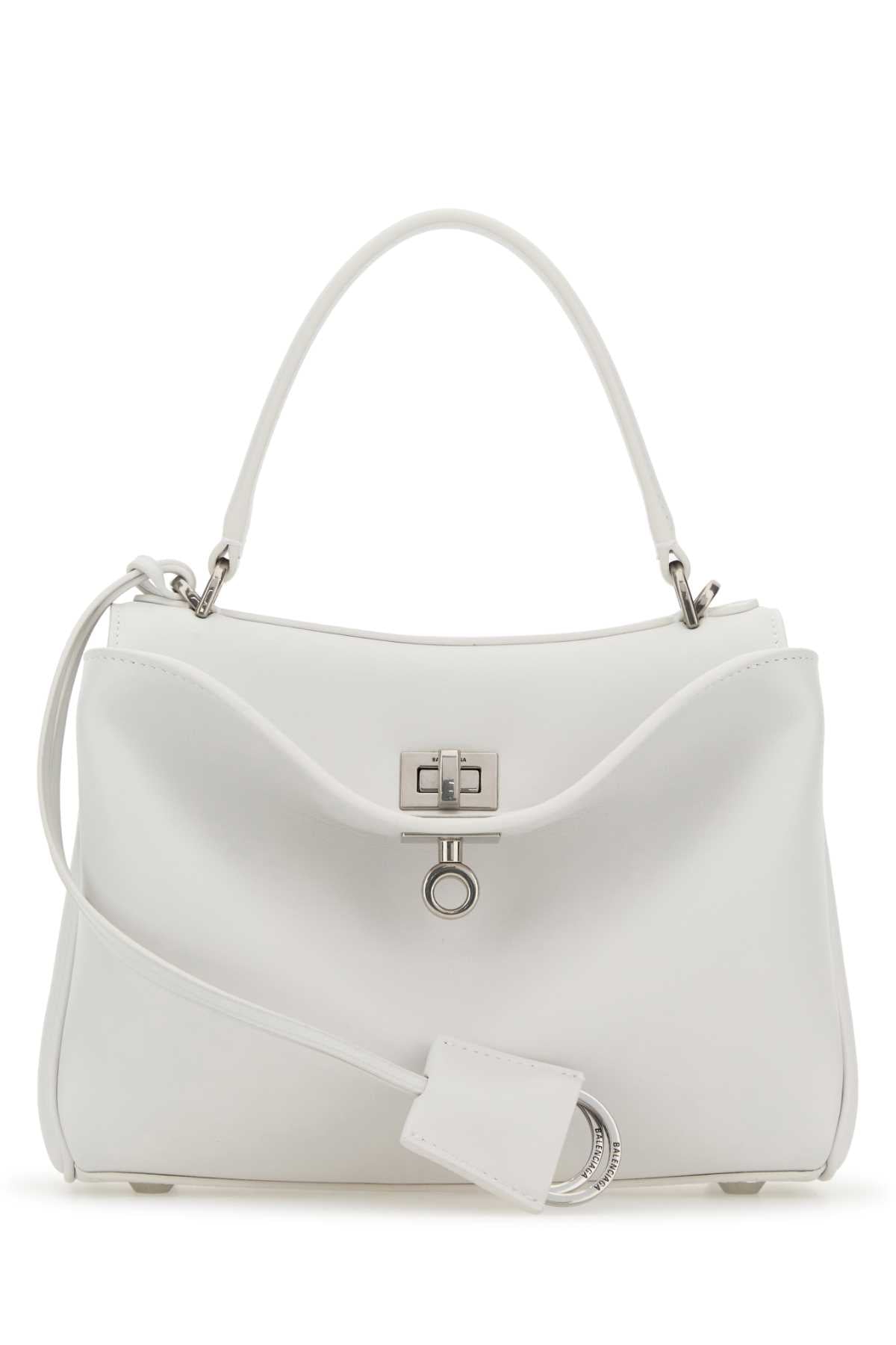 Balenciaga Women White Leather Mini Rodeo Handbag