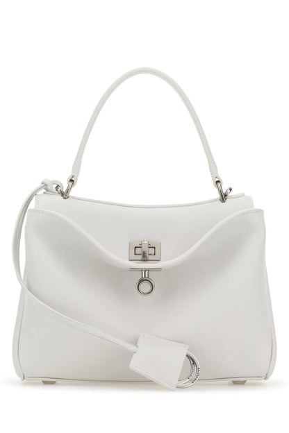 Balenciaga Women White Leather Mini Rodeo Handbag
