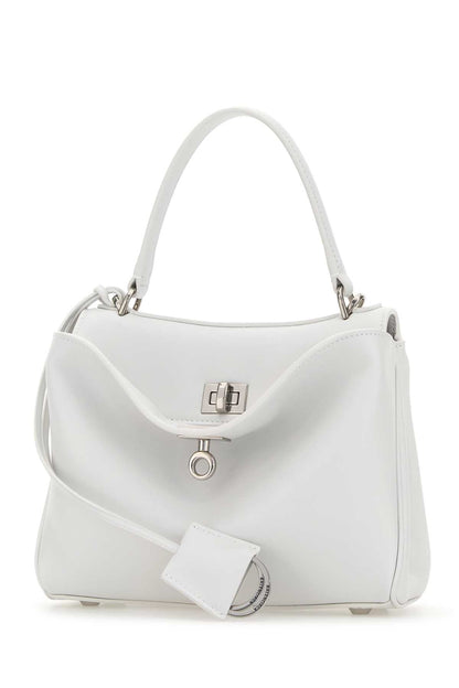 Balenciaga Women White Leather Mini Rodeo Handbag