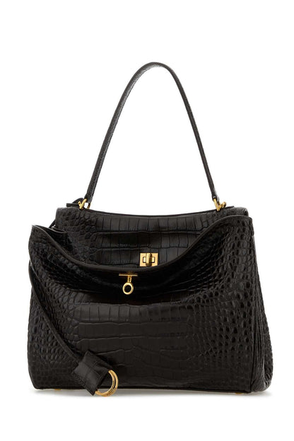 Balenciaga Women Dark Brown Leather Rodeo Handbag