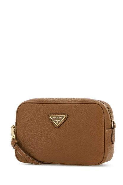 Prada Women Caramel Leather Crossbody Bag