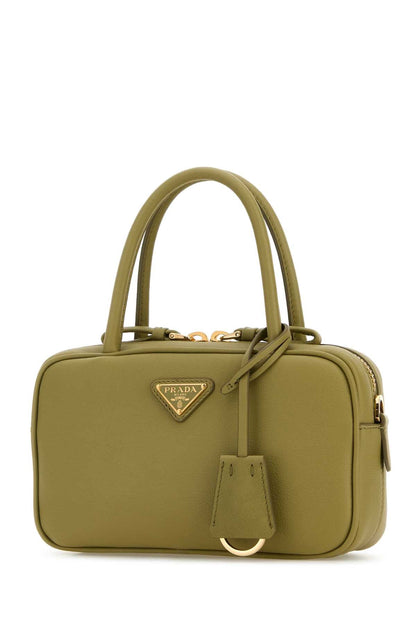 Prada Women Sage Green Leather Handbag