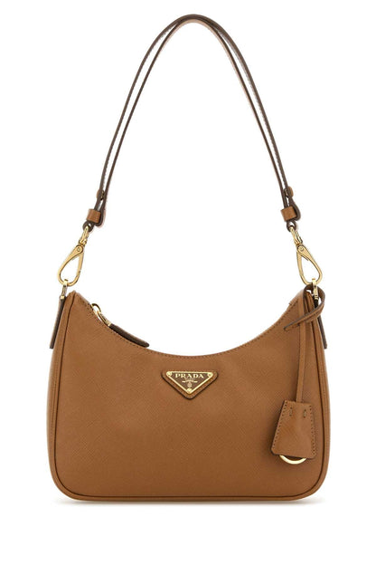 Prada Women Caramel Leather Mini Prada Re-Edition Shoulder Bag