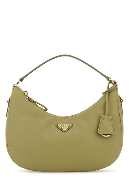 Prada Women Sage Green Leather Handbag