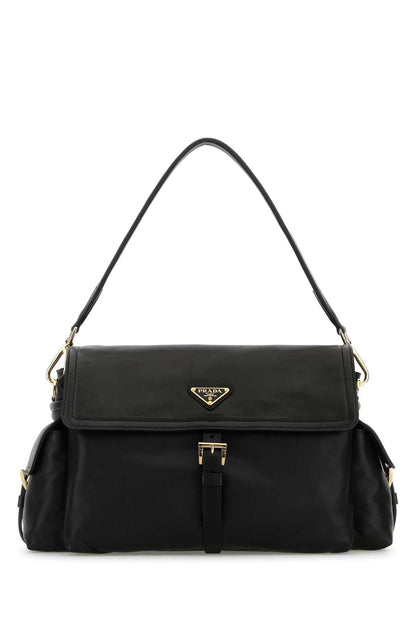 Prada Women Black Leather Shoulder Bag