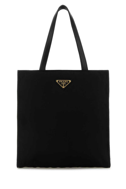 Prada Women Black Canvas Shopping Bag