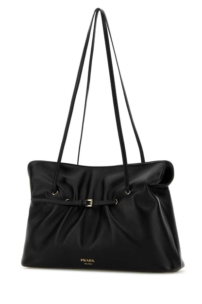Prada Women Black Nappa Leather Shoulder Bag
