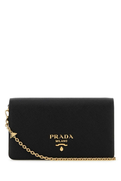 Prada Women Black Leather Mini Shoulder Strap