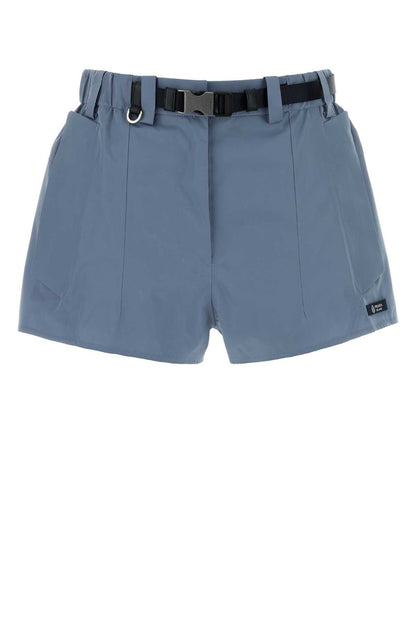 Prada Women Cerulean Blue Canvas Shorts