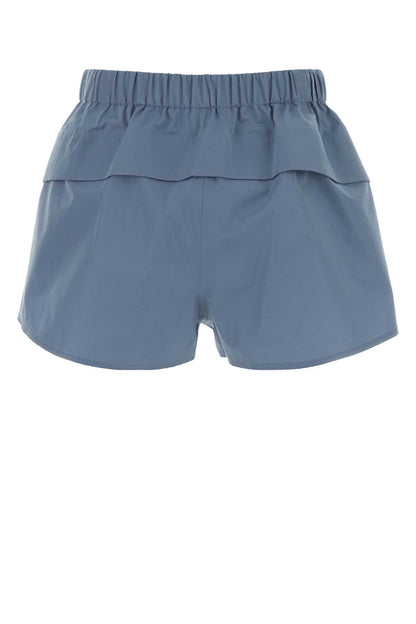 Prada Women Cerulean Blue Canvas Shorts