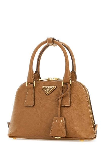 Prada Women Camel Leather Handbag
