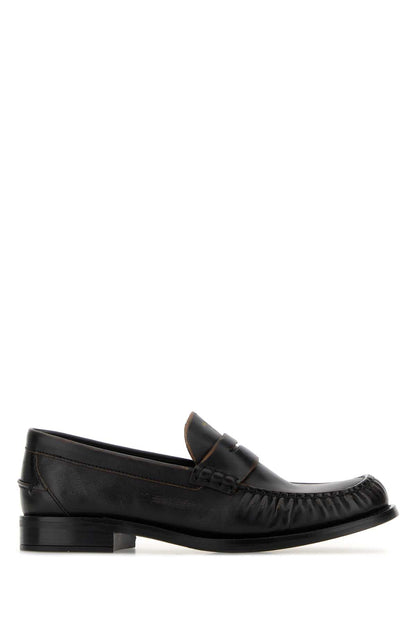 Prada Women Black Leather Loafers