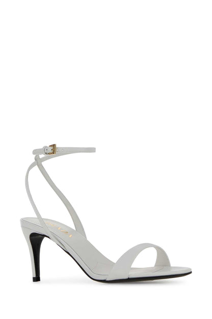 Prada Women White Leather Sandals