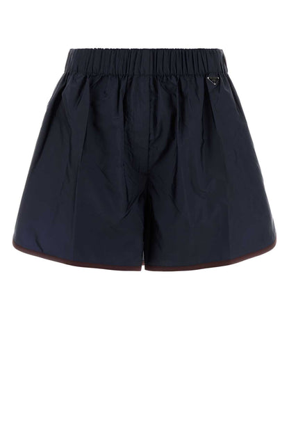Prada Women Navy Blue Re-Nylon Shorts