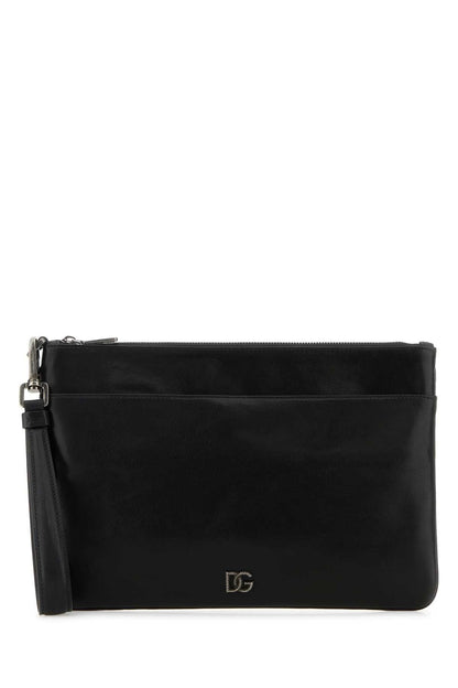 Dolce & Gabbana Men Black Leather Clutch