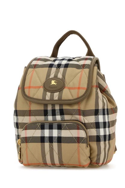 Burberry Women Embroidered Canvas Mini Horseshoe Backpack