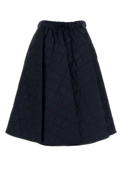 Prada Women Navy Blue Re-Nylon Skirt