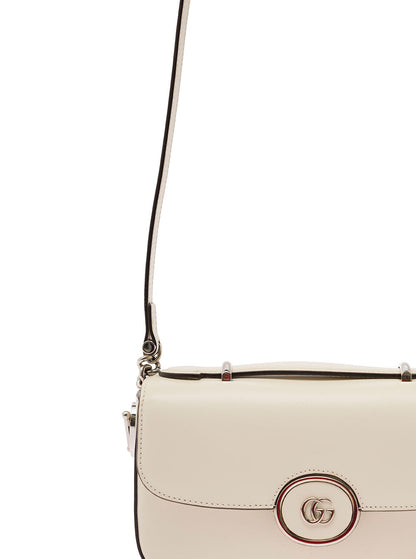 Gucci Women 'Petite Gg' Mini White Shoulder Bag With Double G Detail In Leather Woman