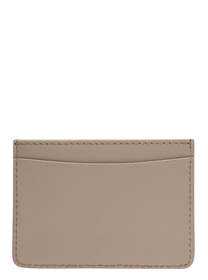 A.P.C. Men Grey Card Holder With Logo In Hammered Leather Woman