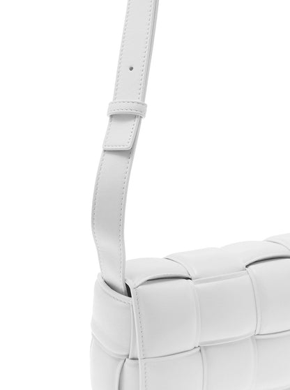 Bottega Veneta Women Bottega Veneta Woman Padded Cassette White Leather Crossbody Bag