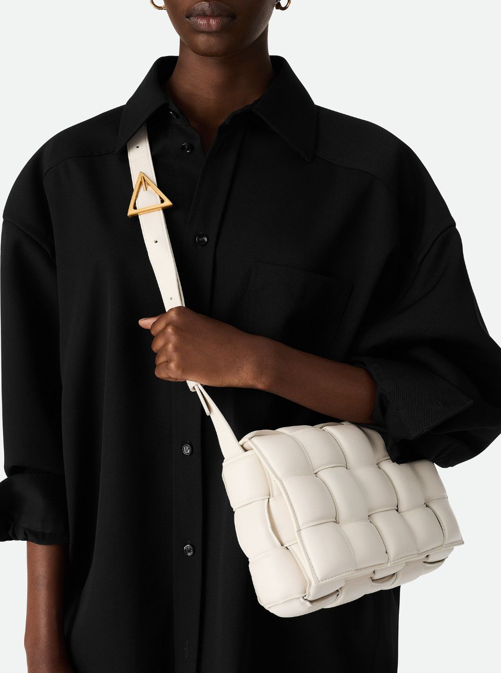 Bottega Veneta Women Bottega Veneta Woman Padded Cassette White Leather Crossbody Bag