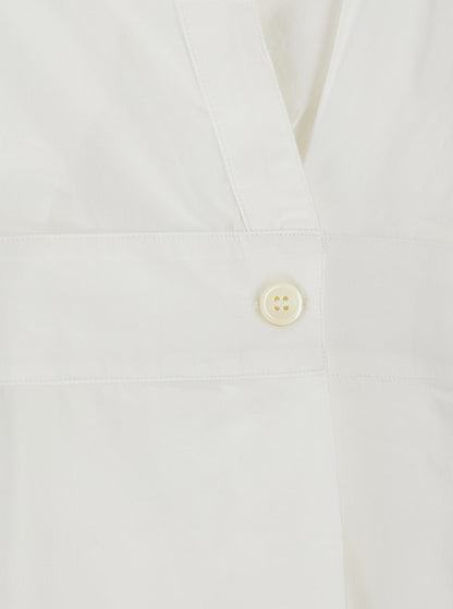 A.P.C. Women 'Athena' White Sleeveless V-Neck Dress In Cotton Woman
