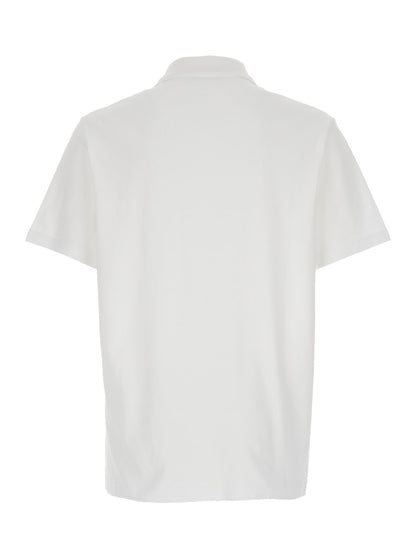 A.P.C. Men White Polo Shirt With Classic Collar And Logo Embroidery On The Front In Cotton Man
