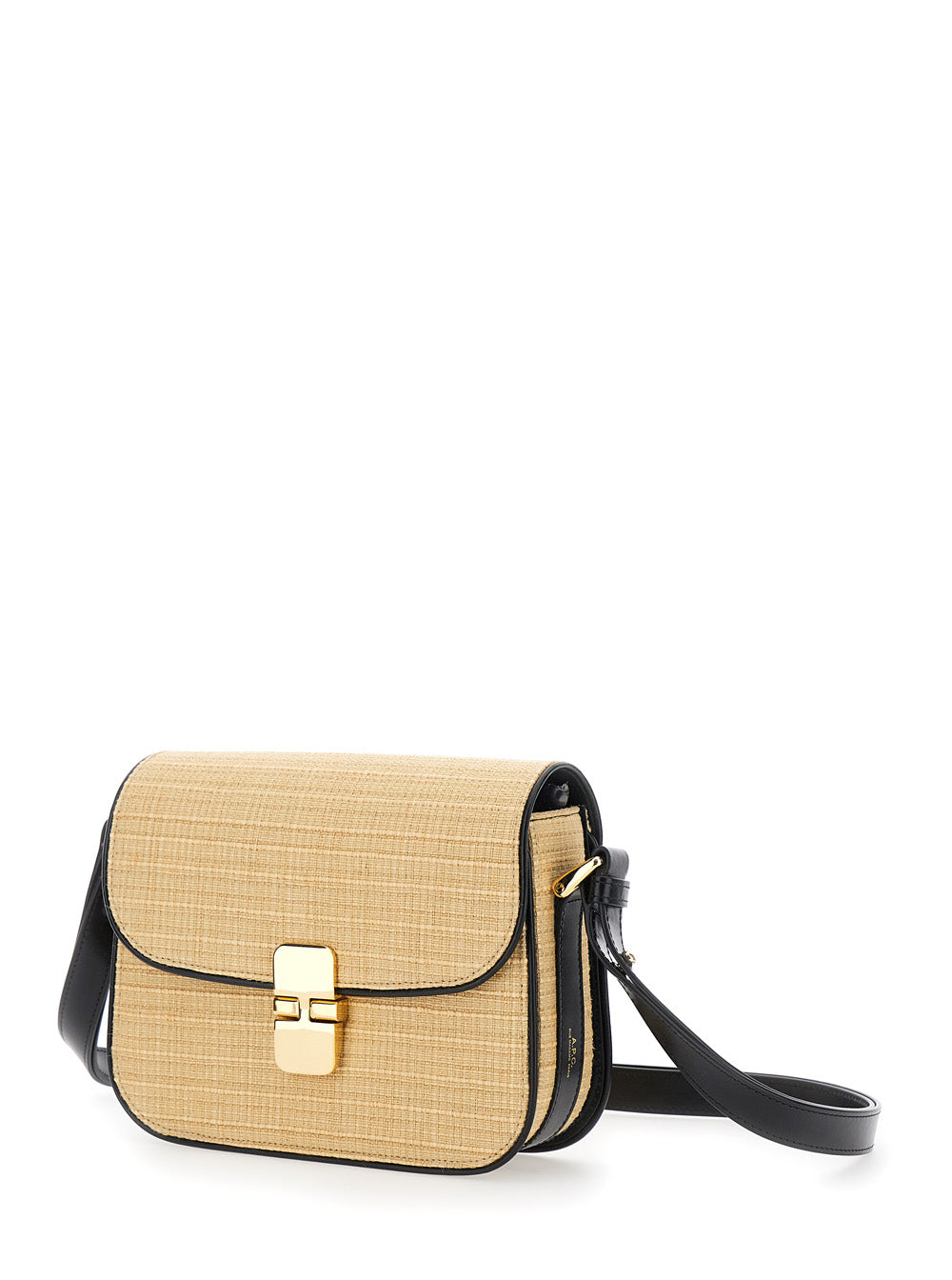 A.P.C. Women 'Grace Small' Beige Shoulder Bag With Clasp Closure And Adjustable Leather Strap In Leather Woman