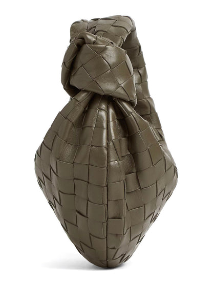 Bottega Veneta Women 'Jodie' Green Mini Handbag With Knot Detail And Intrecciato Motif In Leather Woman