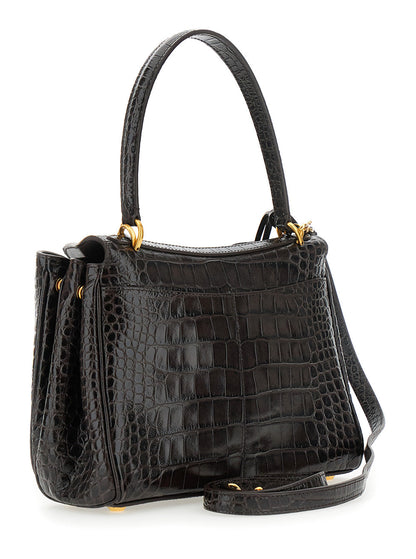 Balenciaga Women 'Rodeo' Brown Small Handbag With Detachable Key Holder In Leather Woman