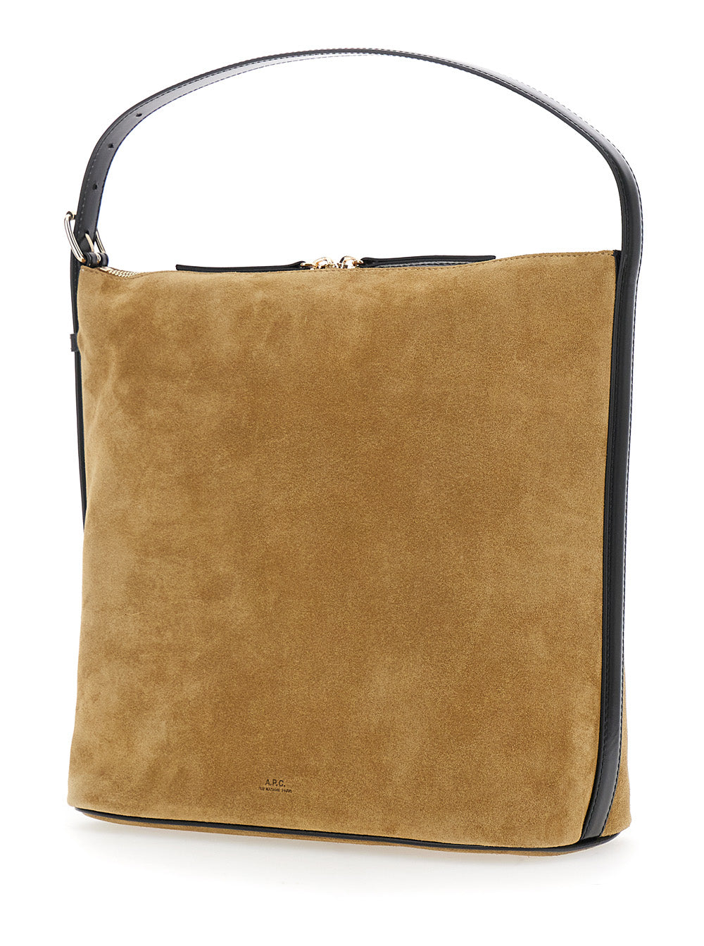 A.P.C. Women 'Vera' Beige Shoulder Bag With Top Handle And Zip Closure In Suede Woman