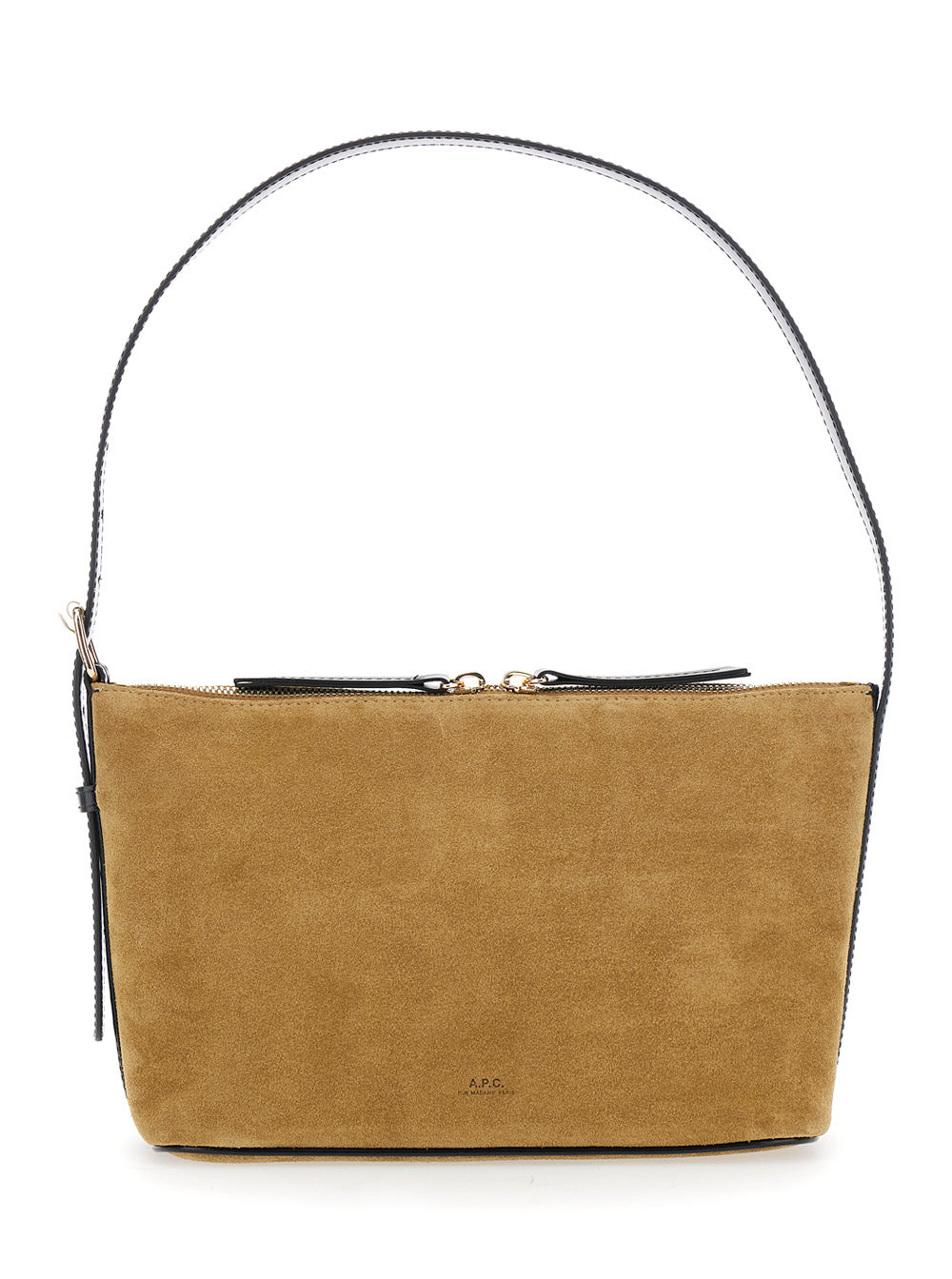 A.P.C. Women 'Vera' Beige Shoulder Bag With Top Handle And Zip Closure In Suede Woman