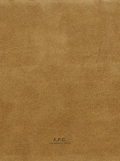 A.P.C. Women 'Vera' Beige Shoulder Bag With Top Handle And Zip Closure In Suede Woman