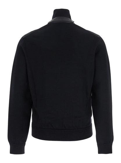 Tom Ford Men Black Jacket With Front Zip Closure In Wool Blend Man
