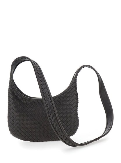 Bottega Veneta Men 'Veneto' Brown Shoulder Bag With Fixed Shoulder Strap And All-Over Intrecciato Motif In Leather Man
