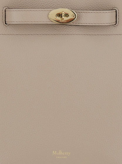Mulberry Women 'Small Islington' Beige Bucket Bag With Twist Lock Closure In Hammered Leather Woman