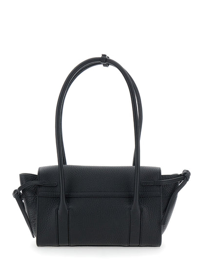 Mulberry Women 'Mini Bayswater' Black Shoulder Bag With Laminated Logo In Leather Woman