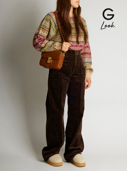 A.P.C. Women 'Grance' Brown Small Crossbody Bag Wirh Embossed Logo Lettering On The Front And Adjustable Shoulder Strap In Hammered Leather Woman
