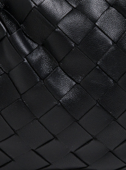 Bottega Veneta Women Black Intreccio Nappa Mini Jodie Handbag