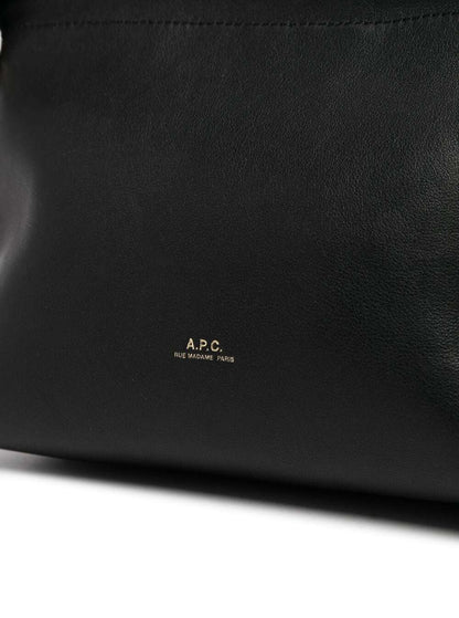 A.P.C. Women 'Ninon' Black Crossbody Bag With Adjustable Shoulder Strap And Drawstring Closure In Ecoleather Woman