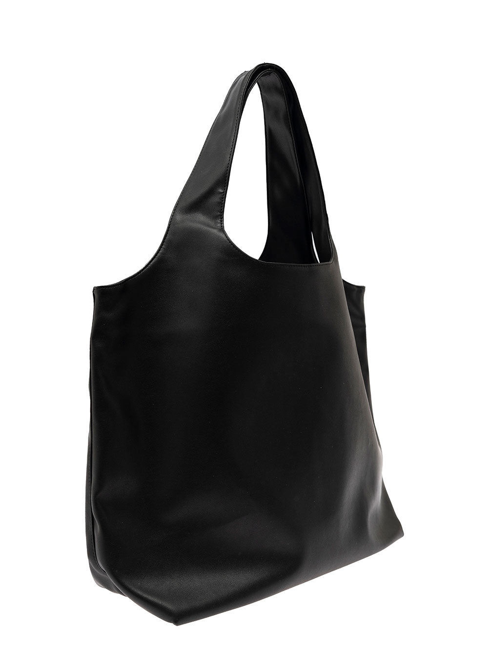 A.P.C. Men 'Ninon' Black Shoulder Bag With Two Top Handles And Logo Lettering On The Front In Ecoleather Man