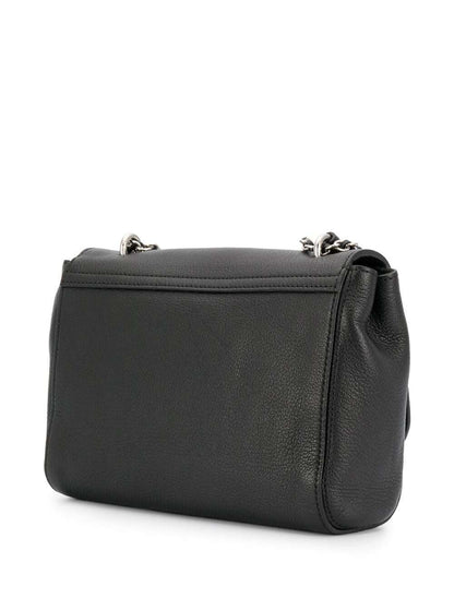 Mulberry Women 'Lily' Black Crossbody Bag With Turn-Lock Closure And Chain-Link Sliding Shoulder Strap In Leather Woman