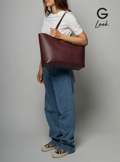 Mulberry Women 'Bayswater Small' Bordeaux Tote Bag With Postman's Lock Closure In Leather Woman